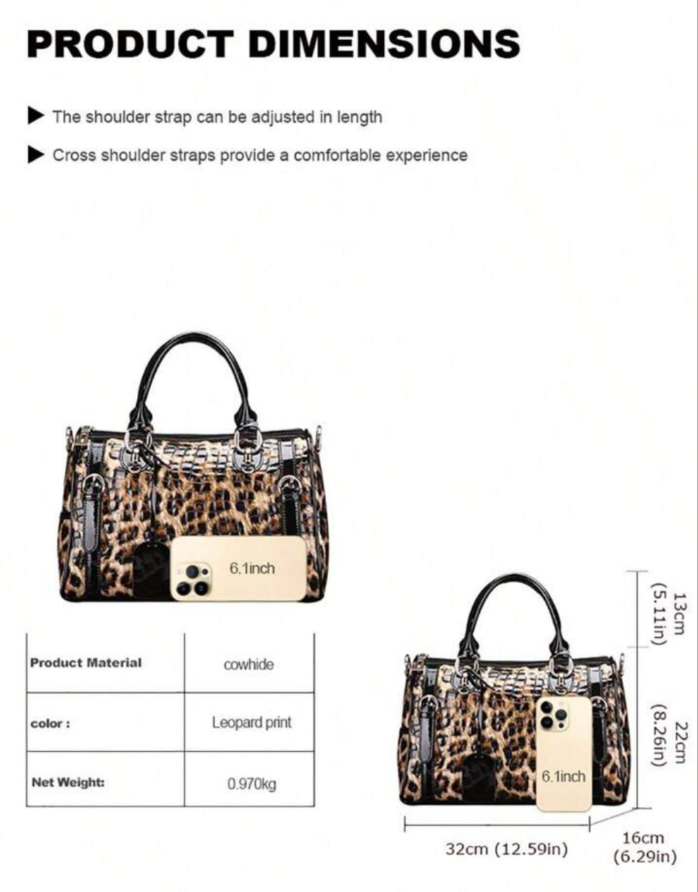 Cocomoney Handbag Coffee Brown drink me up Leopard 😆
