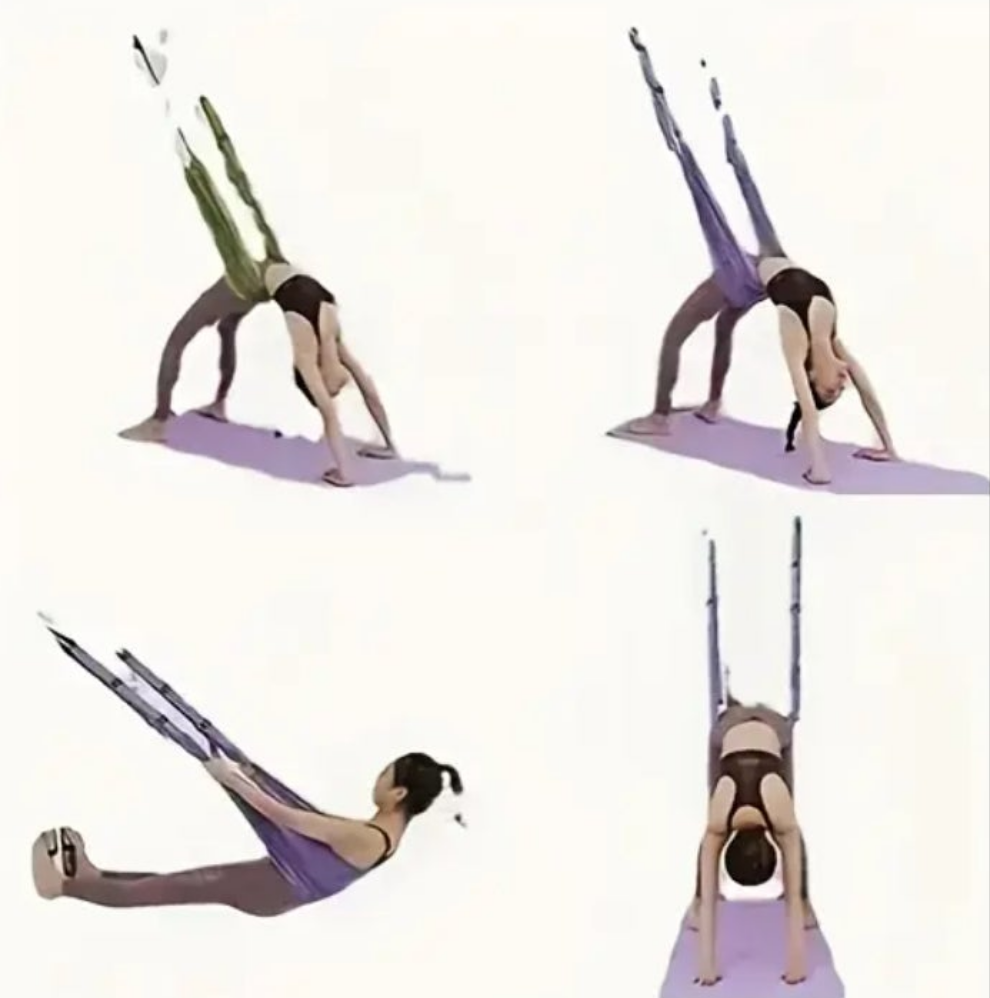 Yoga rope not elastic hanging door yoga stretch belt, opens your shoulders and back home workout for your door Polyester