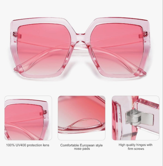 Thick Sunglasses for Women Trendy Oversized Black Modern Hipster Fashion Shades