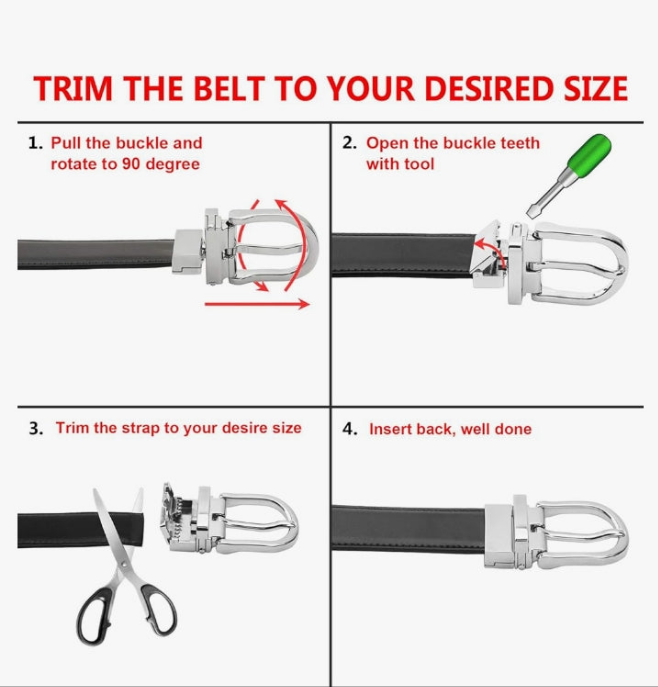 Reversible Belt Genuine Leather Fashion Belt With Single Prong Buckle For Women Youth Kids (1 Belt for 2 Colors)