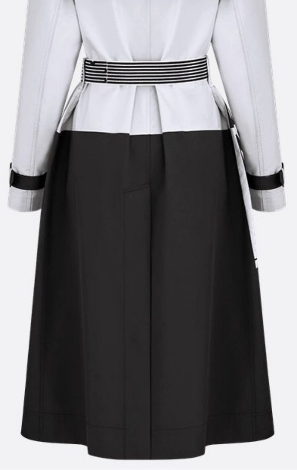 Dior Trench Coat Black and White Jacquard Technical Taffeta with Dior Graphique Motif