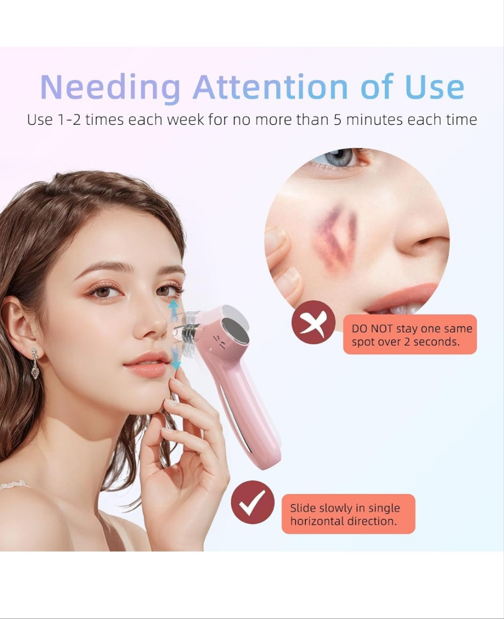 Blackhead Remover Vacuum Facial Pore Cleaner Electric Comedone Whitehead Extractor 5 Suction Probes and 5 Suction Levels Rechargeable Black Heads Remover Tools for Women & Men Facial Skin Care