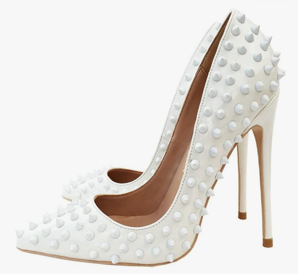 Sexy Heels Pumps Studded Rivett Party Prom Event Birthday Wedding Shoes