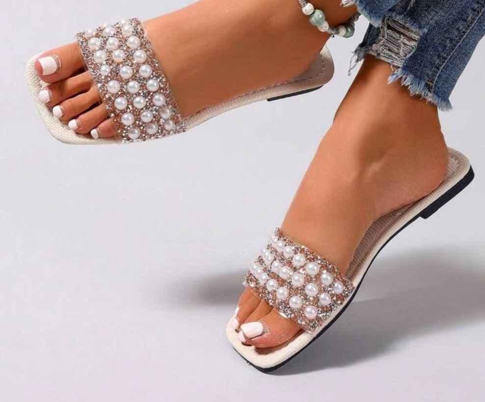 One-Band Slide Slippers, Comfortable Flat Heel Sandals, Women Beach Shoes