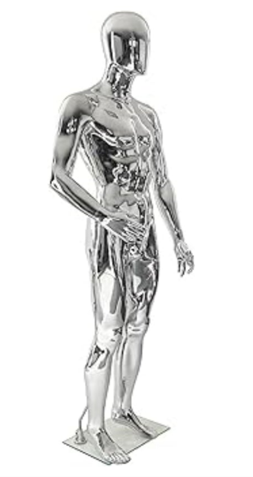 Mannequin Dress Form Display - Manikin Torso Stand Realistic Full Body Mannequin for Retail Clothing Shops, Halloween Christmas Cosplay (Silvery, Female or Male