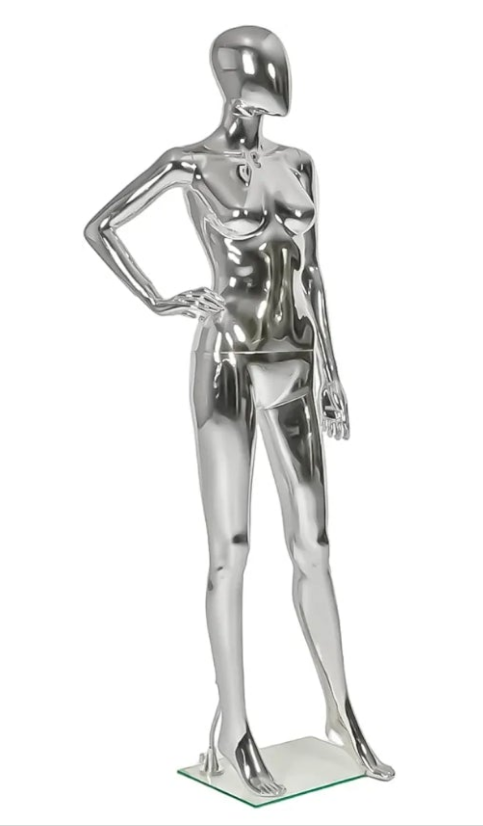Mannequin Dress Form Display - Manikin Torso Stand Realistic Full Body Mannequin for Retail Clothing Shops, Halloween Christmas Cosplay (Silvery, Female or Male