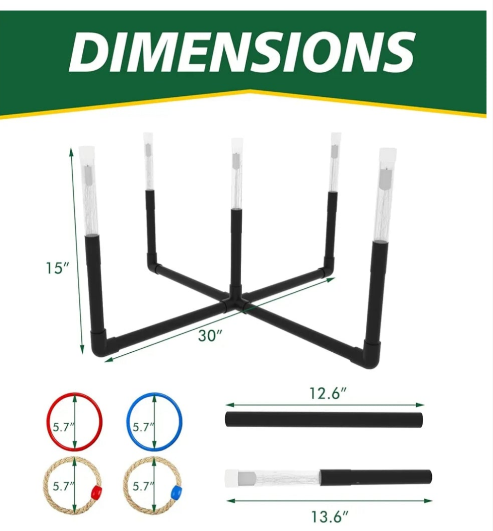 Outdoor Yard Games for Adult and Family, Led Ring Toss Games for Kids, Glow in The Dark Games for Lawn, Backyard, Camping, Beach
