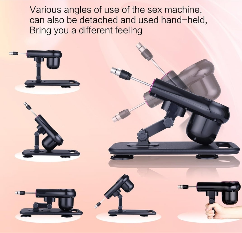Sex Machine Dildo Machine for Women,Fuck Machine with Powerful Suction Cups,Thrusting Machine with 3Xlr Connector,Thrusting Machine with 8 Attachments Sex Toys