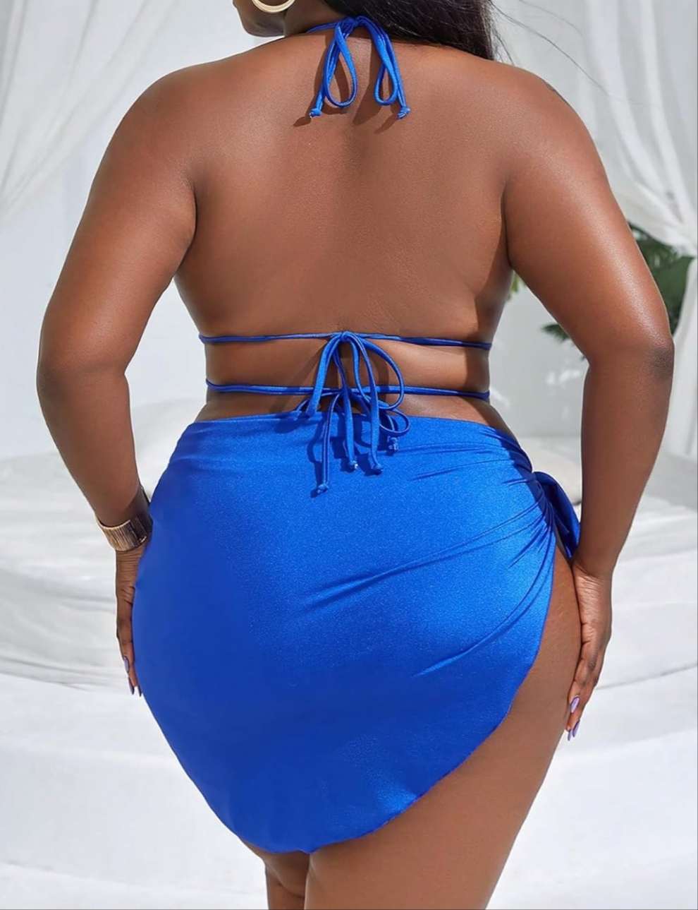 COCOMONEY BATHING SUIT WITH FREE BAG AND GIFTS polyester 3 piece blue