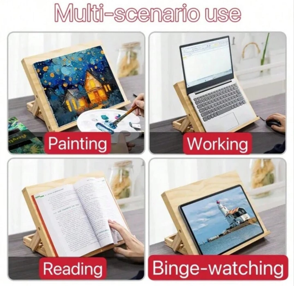 1pc Wooden Artist Easel With Tilted Drawing Board, Foldable Desktop Painting Easel For Sketch, Watercolor, Oil Painting, Multifunctional Display Stand With Wood Fiber Board For Art And Writing pine wood