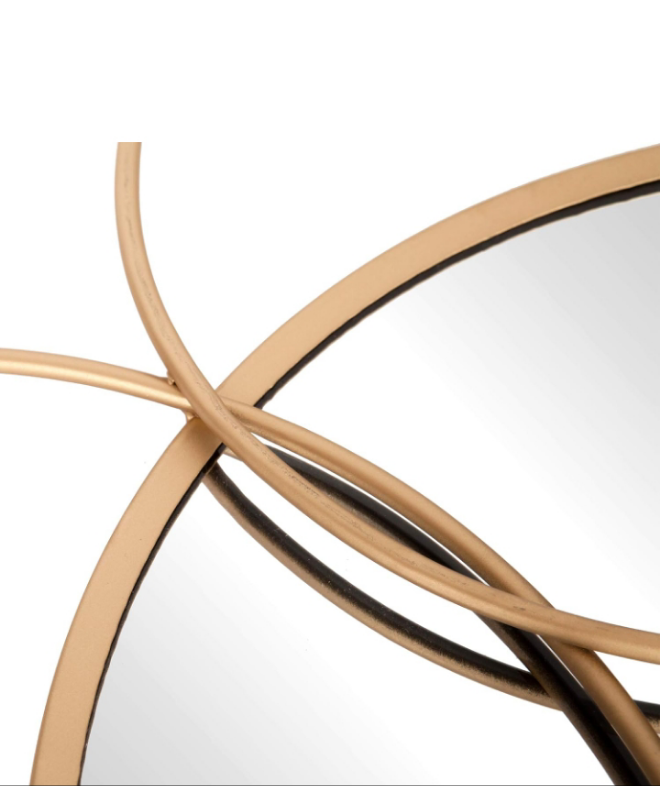 Patton Wall Decor Gold Metal Layered Circle wall accent Mirror, 22.5"