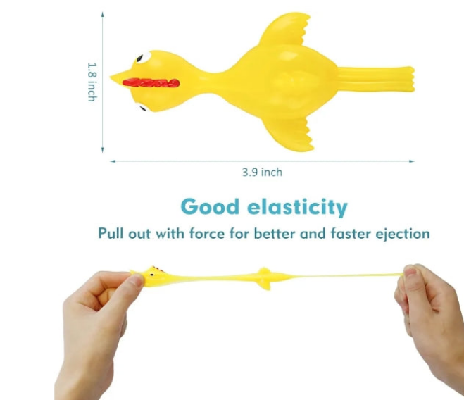 16 Pieces Rubber Chicken Slingshot Rubber Chickens Flying Chicken Slingshot Flicken Chicken Game Finger Slingshot Chicken Toys Chicken Flingers Flinging Chickens for Party Favors Activity Gift