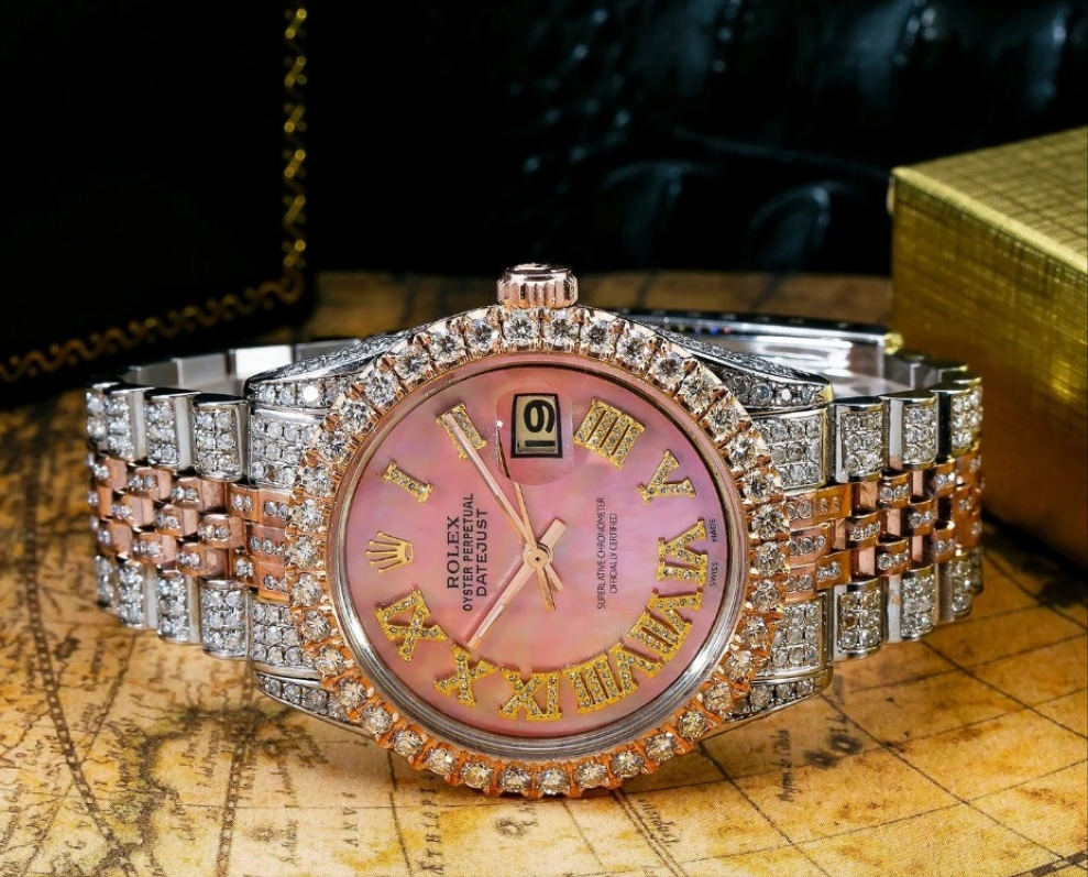 Rolex Datejust 1601 36MM Pink Diamond Dial With Two Tone Jubilee Bracelet (Pre-owned)