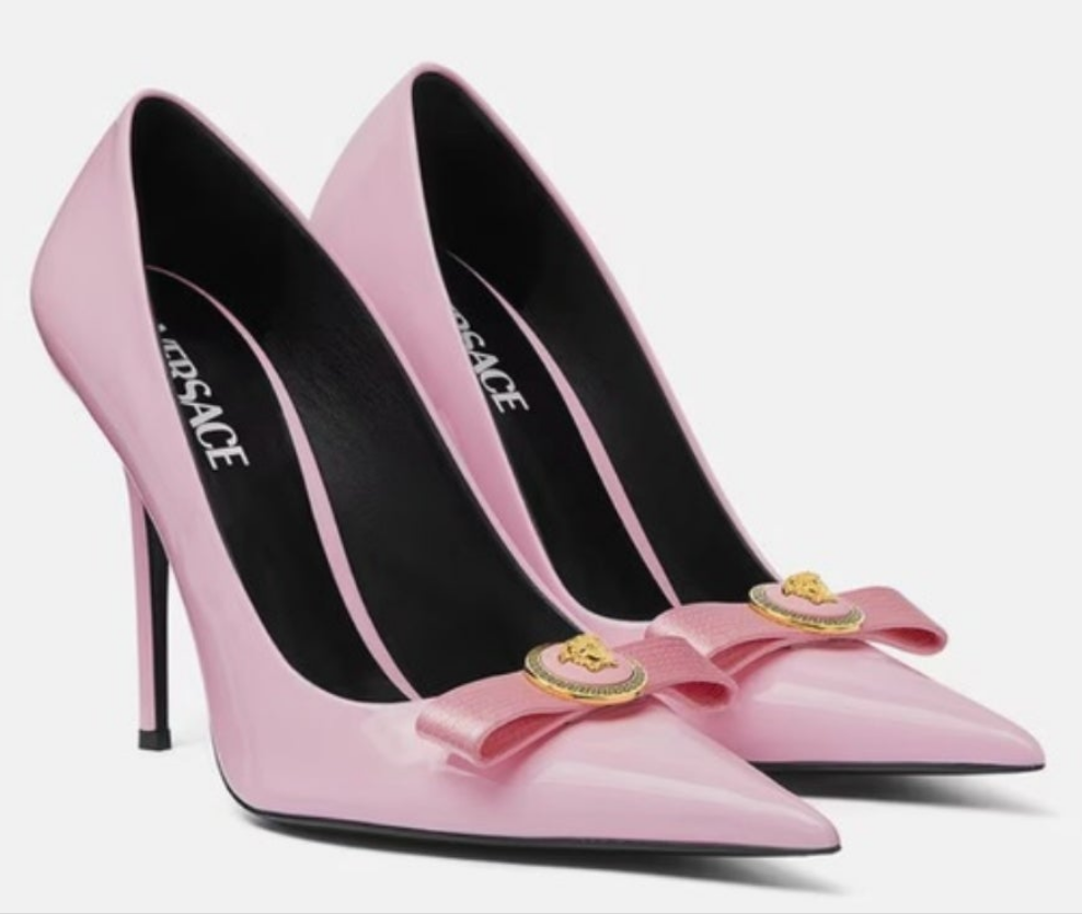 Versace Gianni Ribbon Pumps pale Pink Women's