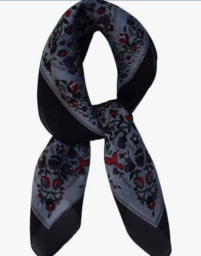 Paisley Silk Square Scarf, Bandana, Neckerchief 20in X 20 in