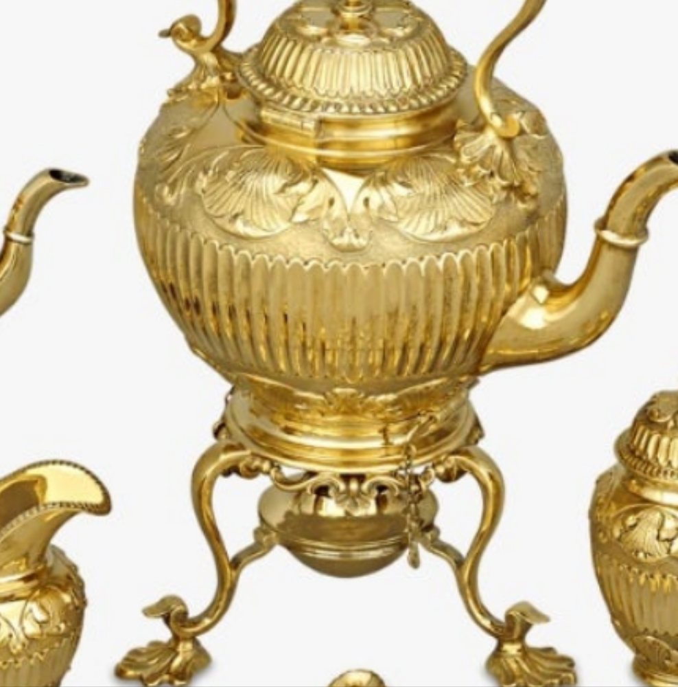 Victorian Silver Gilt Tea Set by Edward Barnard & Sons