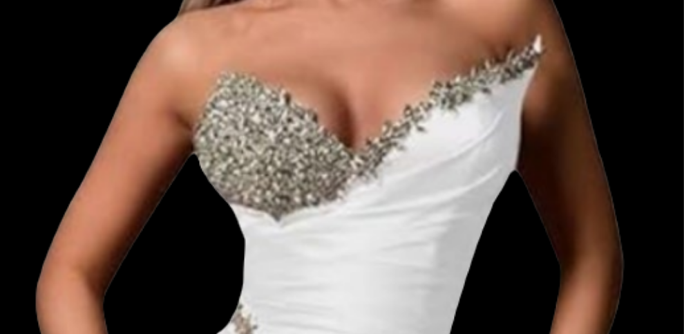 Strapless Beaded Mermaid Wedding Dresses for Women Long Satin Formal Evening Party Gowns with Slit