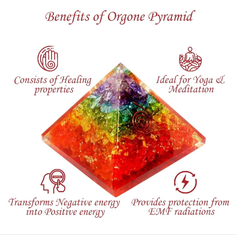 Orgone Pyramid of Success, Rose Quartz Pink Orgonite Pyramid is Healing Crystals for Peace, Calm & Love and Orgonite Pyramid helps in Healing Material 1 piece