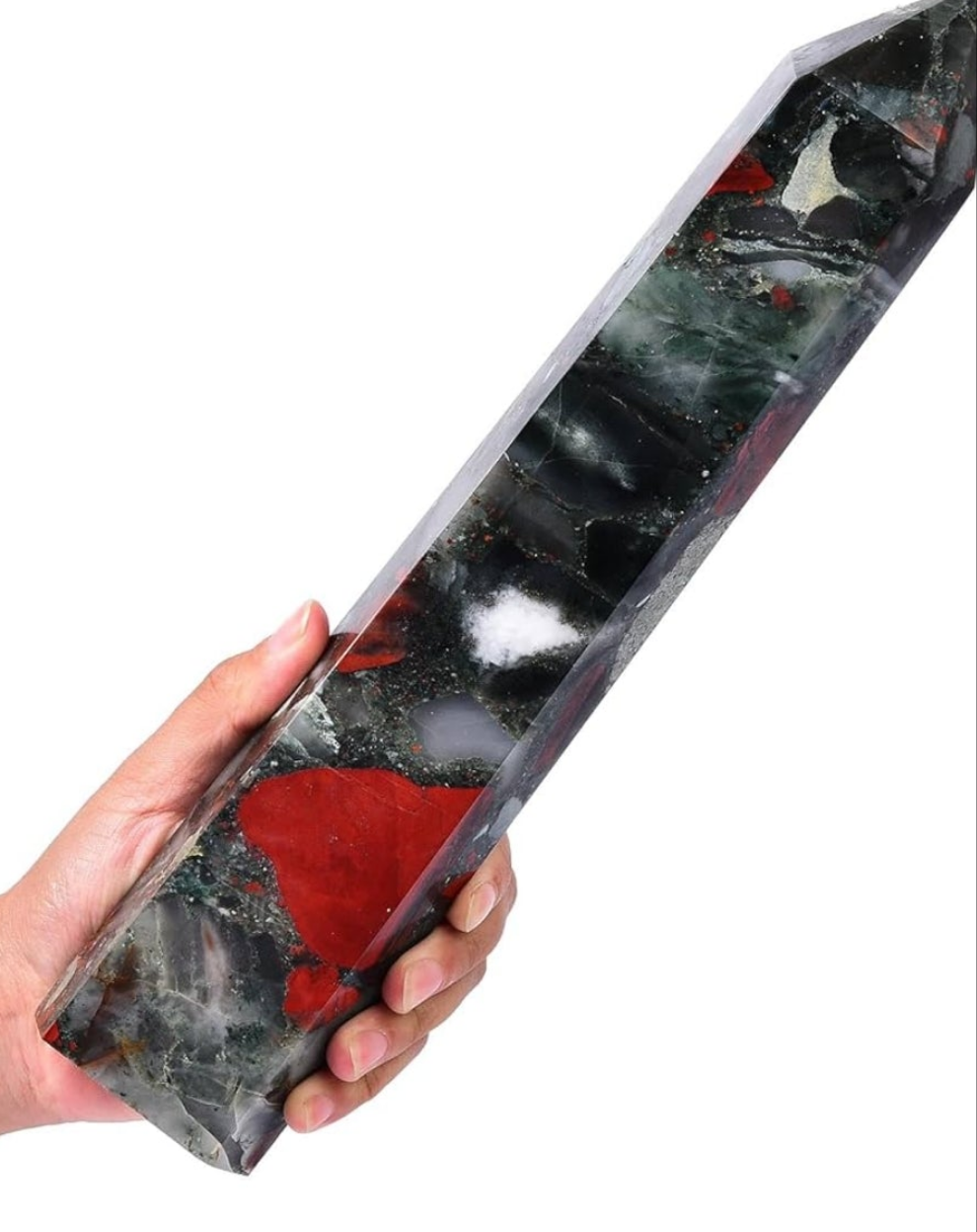 Extra Large Crystal Obelisk Tower Point Wand 6 Faceted Reiki Meditation Therapy