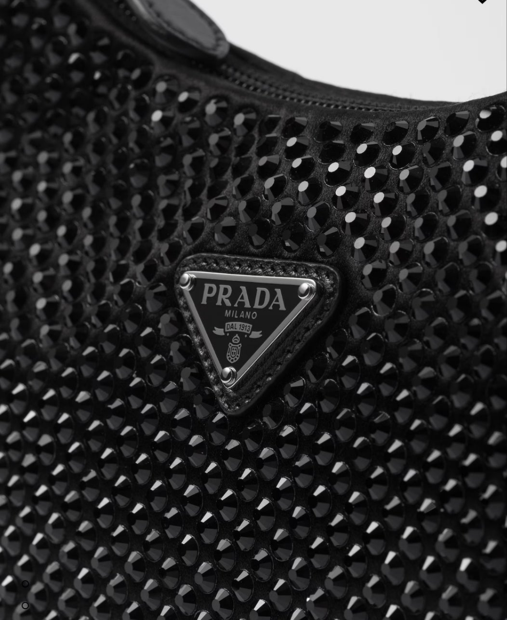 Prada Re-Edition Satin mini-bag with crystals