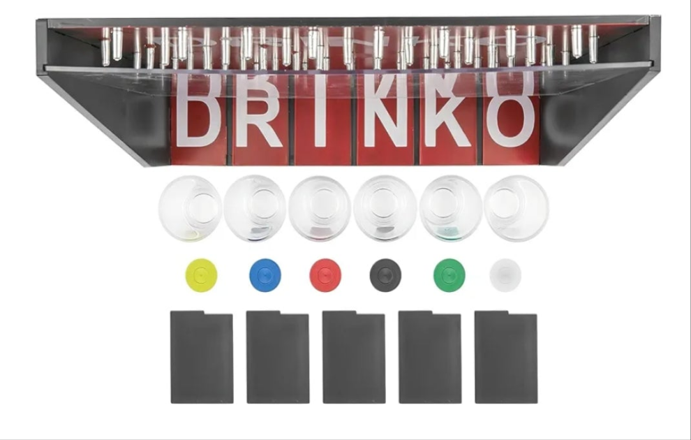 DRINKO Drinking Game - Social Shot Glass Party Fun for Groups & Couples - Multicolor, Glass Shots, Durable Board with Metal Pegs - The Ultimate Party Starter!