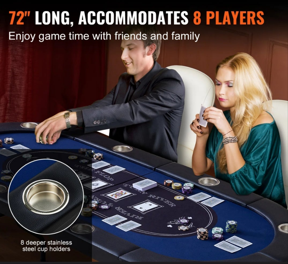 8 Player Foldable Poker Table for a night of fun