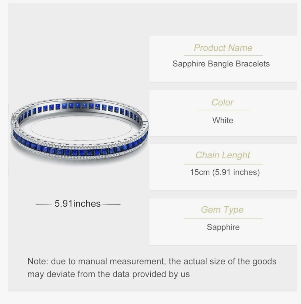 14K Gold Sapphire Bangle Bracelets for Women, High-End Craftsmanship Celebrating September Birthdays, Exquisite Birthstone Jewelry for Distinctive Tastes
