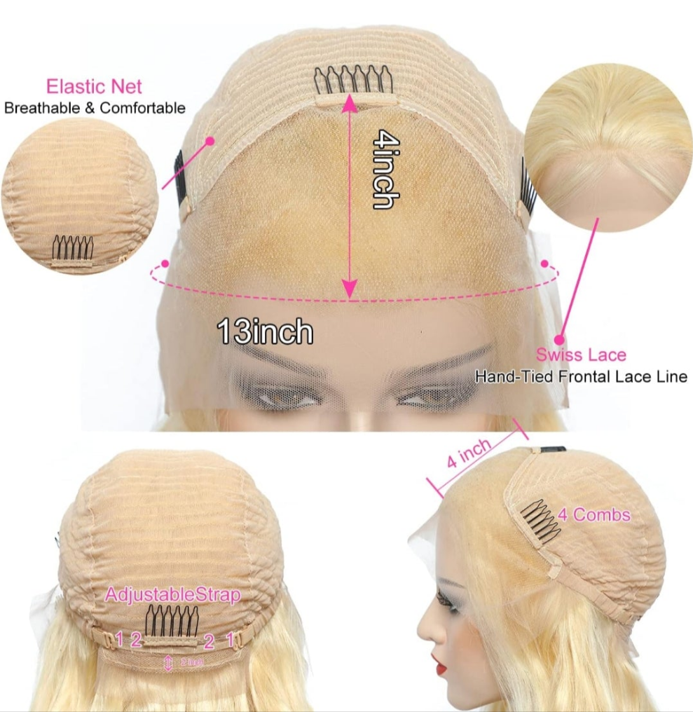 30 Inch Lace Front Wig Human Hair 13x4 Straight HD Lace Frontal Wig Human Hair Pre Plucked Bleached Knots for Women(30Inch, Blonde)
