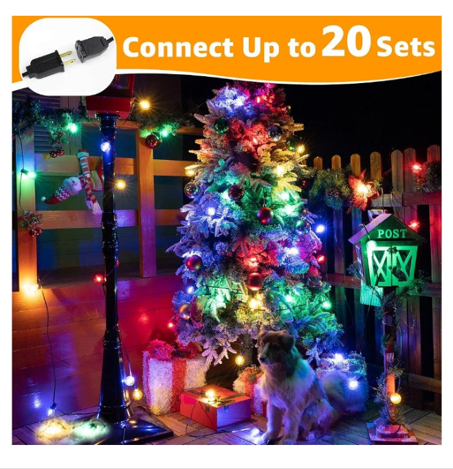 Ollny 25FT Outdoor String Lights, Waterproof Connectable Shatterproof Outside Light with 13 Edison + 1 Spare LED Bulbs Plug in, Patio Lights for Indoor Balcony Porch Camping Deck