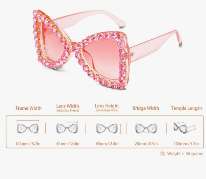 Bling Bedazzled Rhinestone Sunglasses for Women Sparkly Glitter Diamond Rave Glasses Disco Accessories