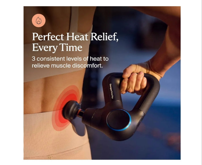 Powerful Massage Gun for Enhanced Warm-Up & Workout Recovery - Quiet Deep Tissue Massager for Body and Back Pain Relief - Leg & Back Massager with Heat