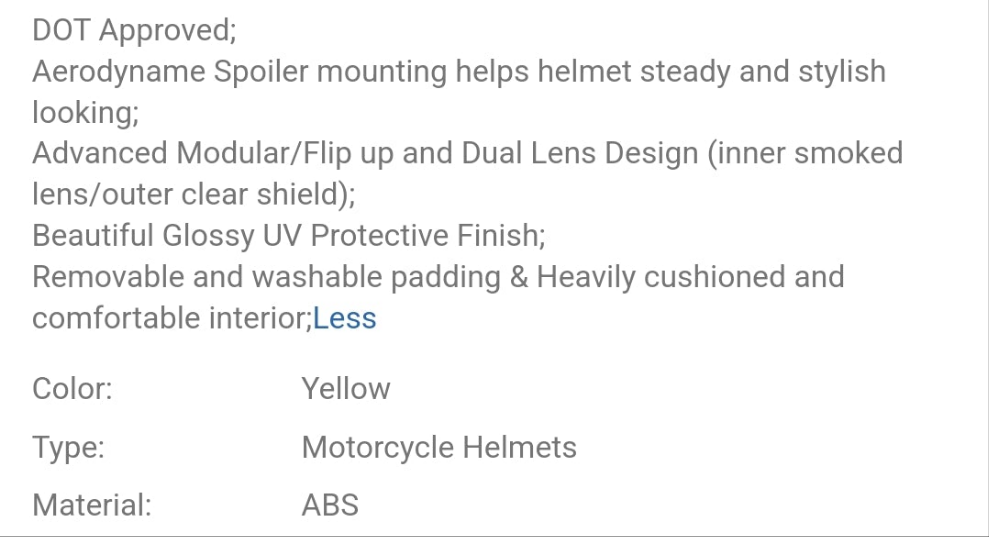 1Storm Motorcycle Modular Full Face Flip Up Dual Visor Helmet + Spoiler: HB89 Storm Blue