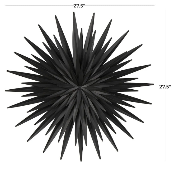 Wall Decor Large Layered 3D Wall Sculpture, Wall Art 28" x 3" x 28", Black