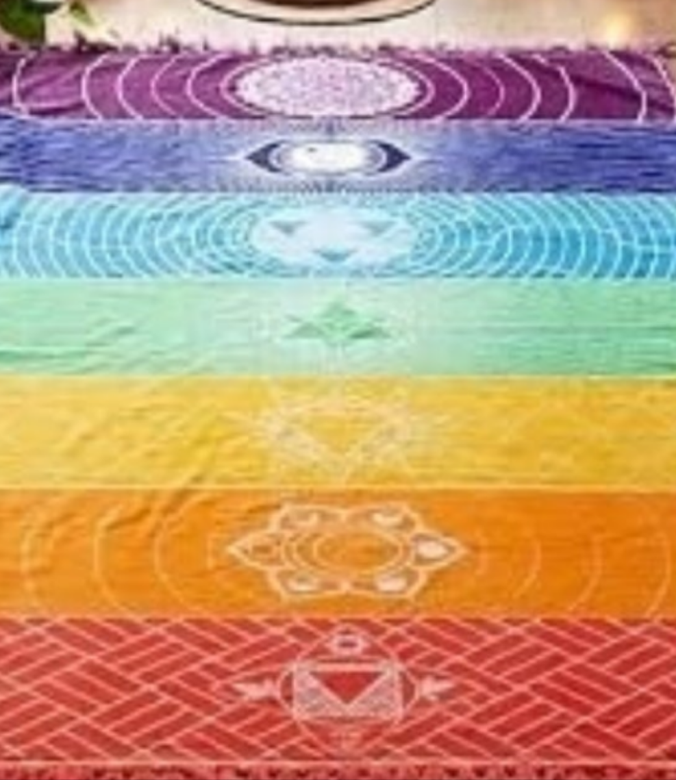 Rainbow Chakra Yoga Mat Sunscreen Shawl Hippy Boho Gypsy