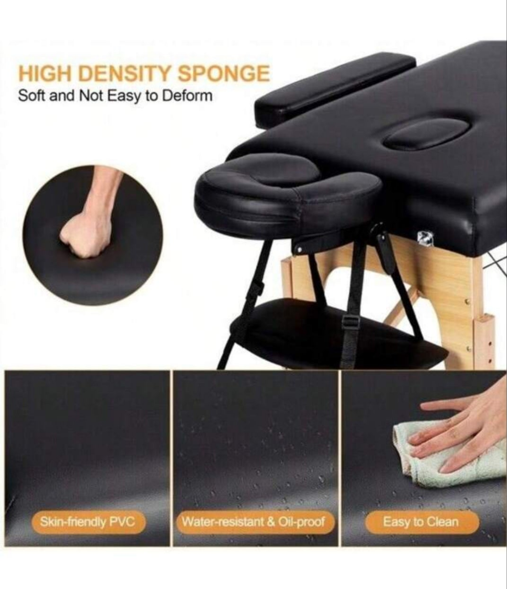 Massage Bed 2 Fold Massage Table Portable Spa Table Salon Bed Beauty Bed