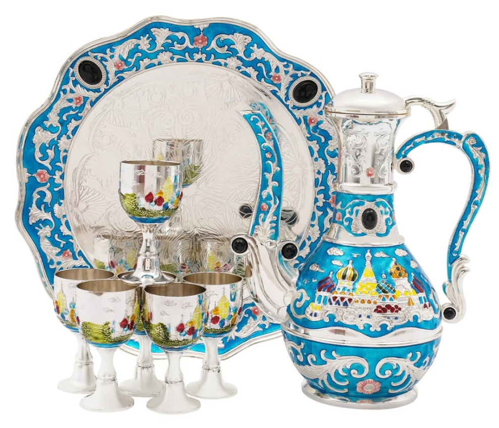 Foreign Tea Set Gecenia Castle Patterned Tea Set & Wine Set cute π