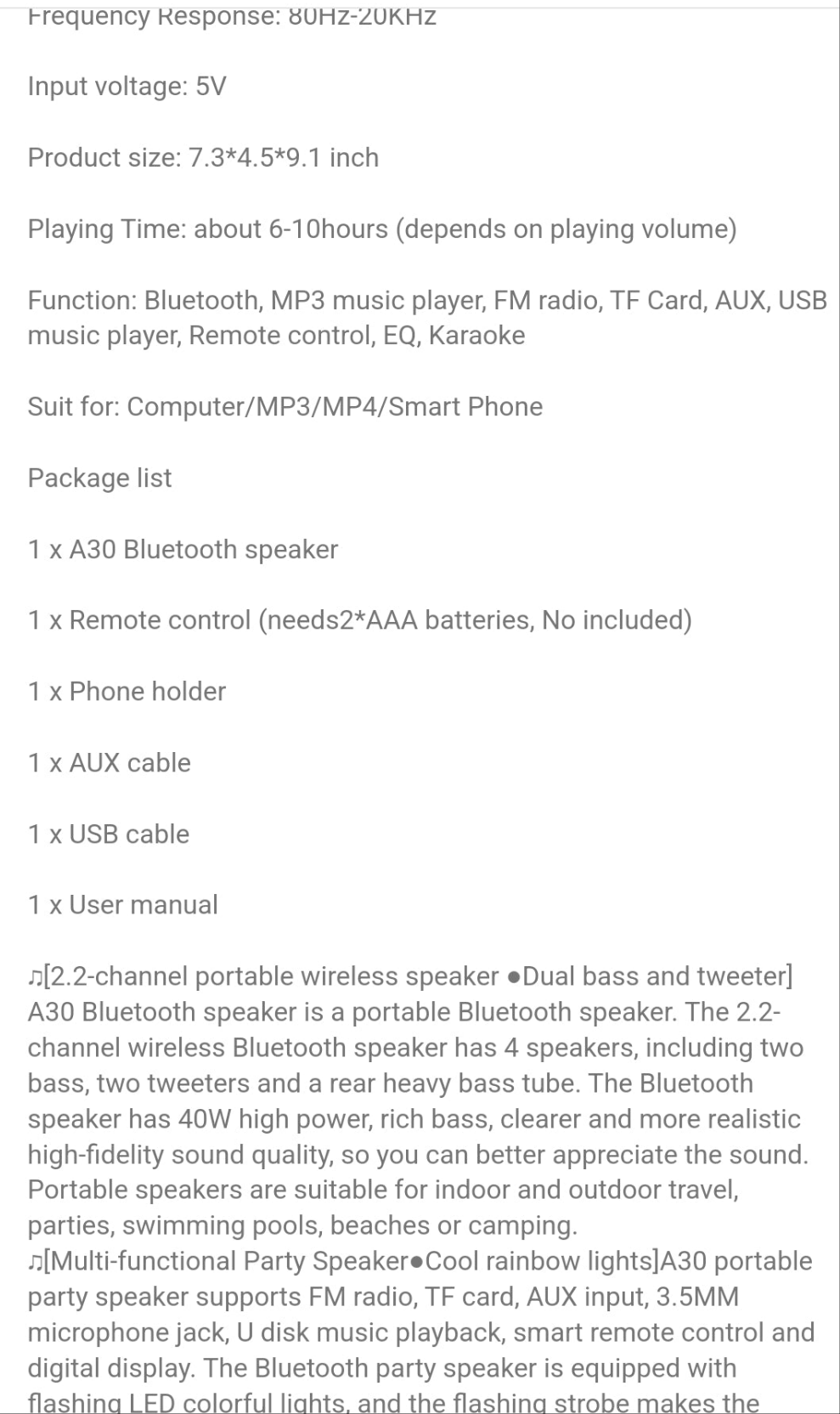Bluetooth Speaker, 40W (60W Peak) Portable Wireless Speaker With Colorful Lights, Double Subwoofer Heavy Bass, FM Radio, MP3 Player, Loud Stereo Speaker For Home Outdoor Party Camping