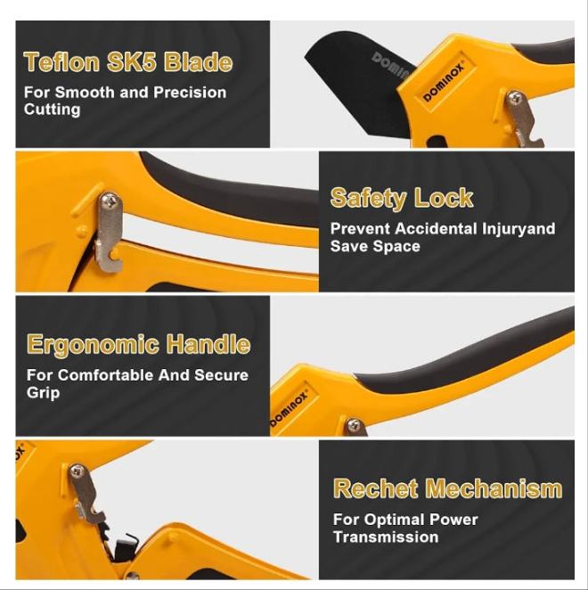 PVC Pipe Cutter, Cuts up to 2-1/2”, Professional Cutting PEX, PVC, and PPR Pipe, Etc, SK5 Blade and Aluminum Alloy Body, One-hand Rapid Cutting Tool for the Pipe
