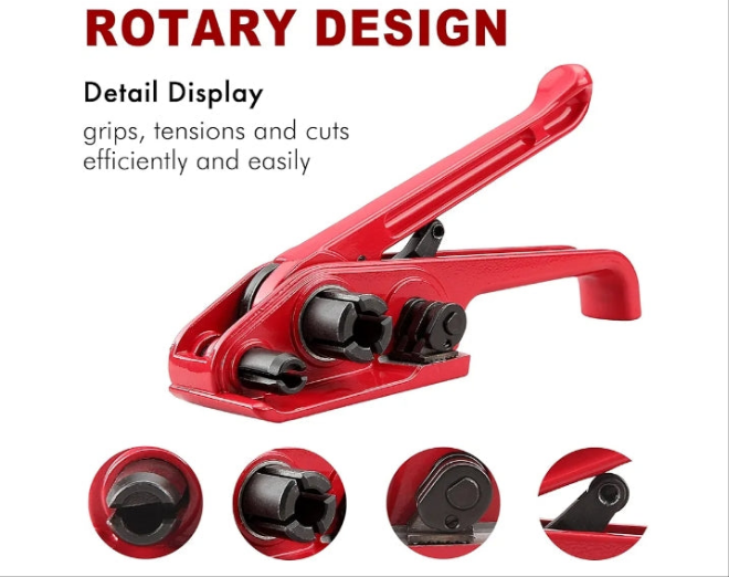 Heavy Duty Packaging Banding Strapping Kit - Upgraded Poly Strapping Tensioner Tool Set with 1968' Length x 1/2" Wide PP Strapping Banding,100 Metal Seals