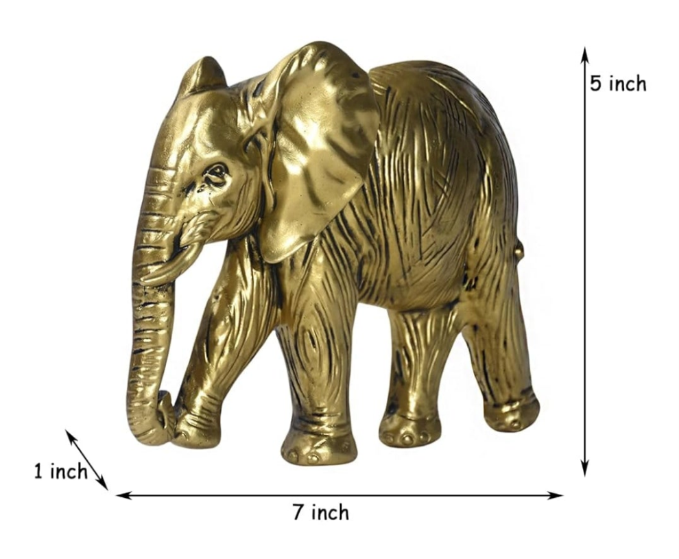2 Elephant Wall Art Gold Decor Sculptures