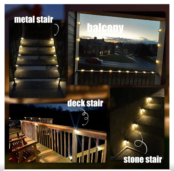 Solar Deck Lights, 16 Pack Waterproof LED Lights for Decks, Stairs, Fences, Yards and Patios white