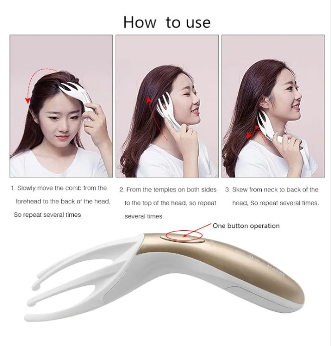 Electric Head Massager Neck Massage Octopus Scalp Stress Relax Spa Therapy Healing, Soft Resin Finger Gripper Claw Electronic Head Spa Vibration Scalp Massage Tool