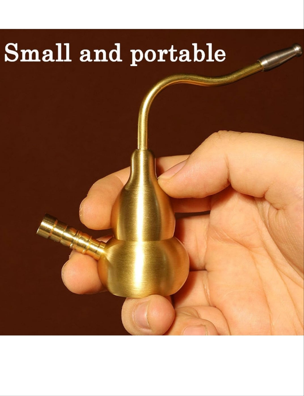 Hookah Mini Hookahs Shisha Handheld Personal Hookah Water Pipe For Smoking Brass Small Travel Hookah Smoking Gifts For Father Husband Boyfriend or Friends,