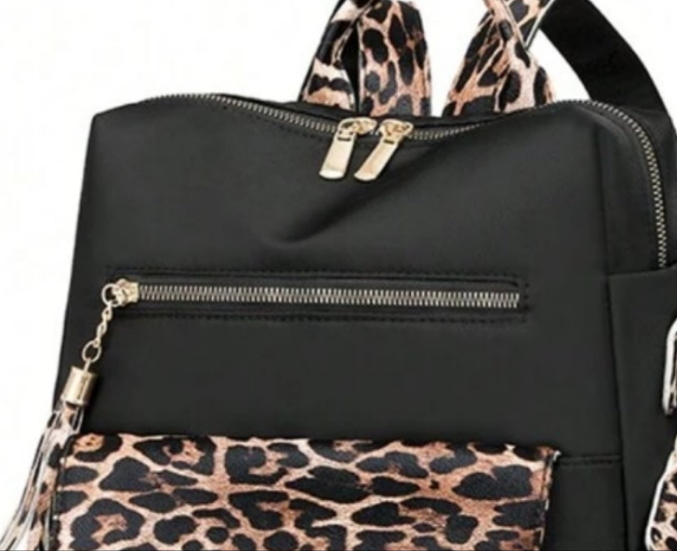 COCOMONEY Book Bag Leopard girl