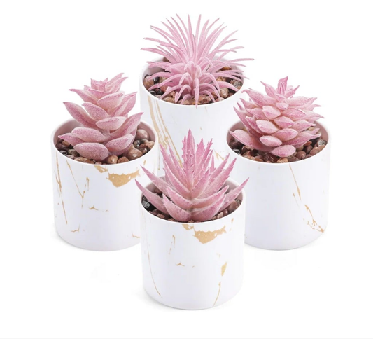 4 Pack Fake Plants Artificial Plants Indoor for Home Office Desk Accessories