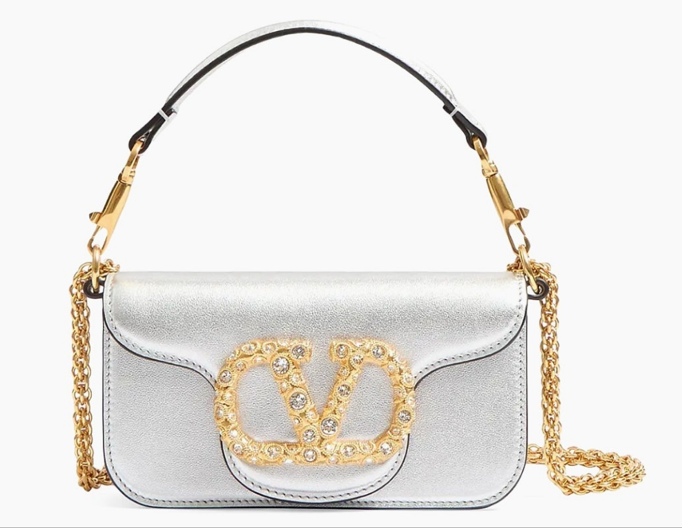 Valentino Garavani
Locò Small Shoulder Bag in Laminated Calfskin