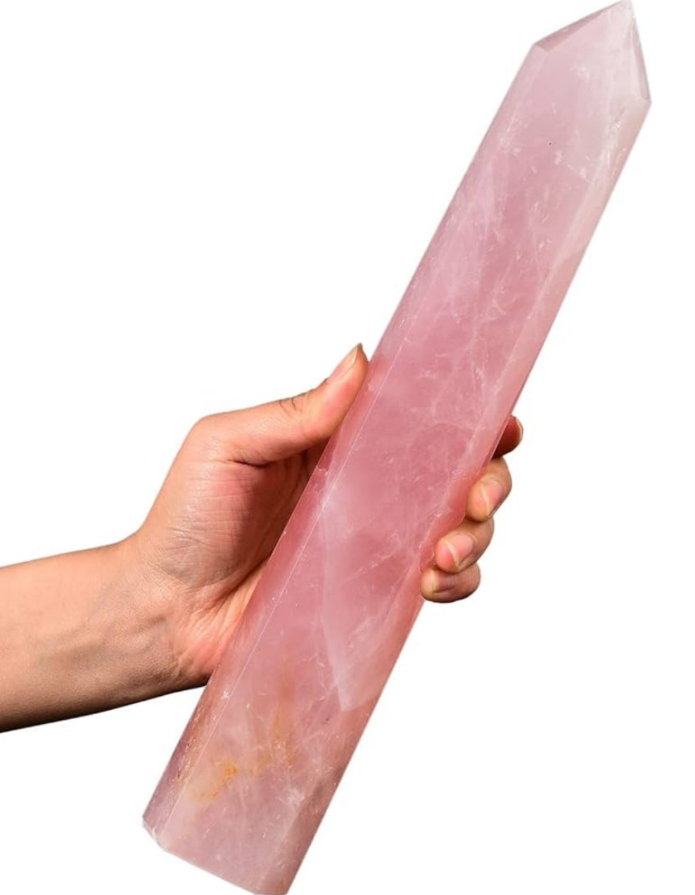 Extra Large Crystal Obelisk Tower Point Wand 6 Faceted Reiki Meditation Therapy