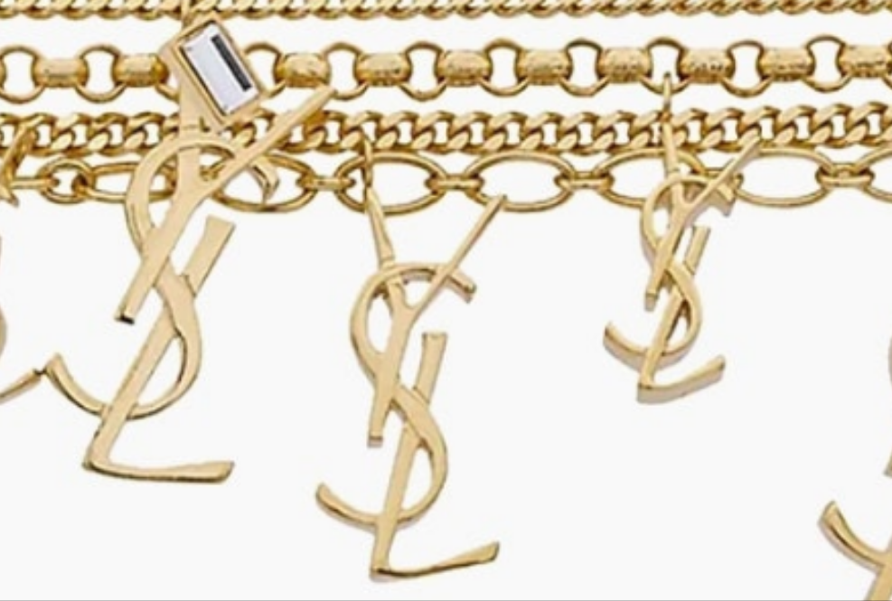 Saint Laurent Paris Multi Cassandre Bracelet in Metal and Rhinestone