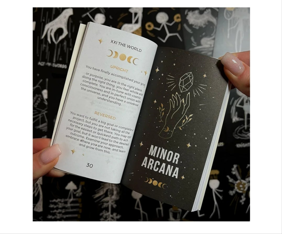 Tarot Card Deck Black Fatality. 78 Cards with Guidebook. Black Foil Cards Edges. Unique Tarot Cards.
