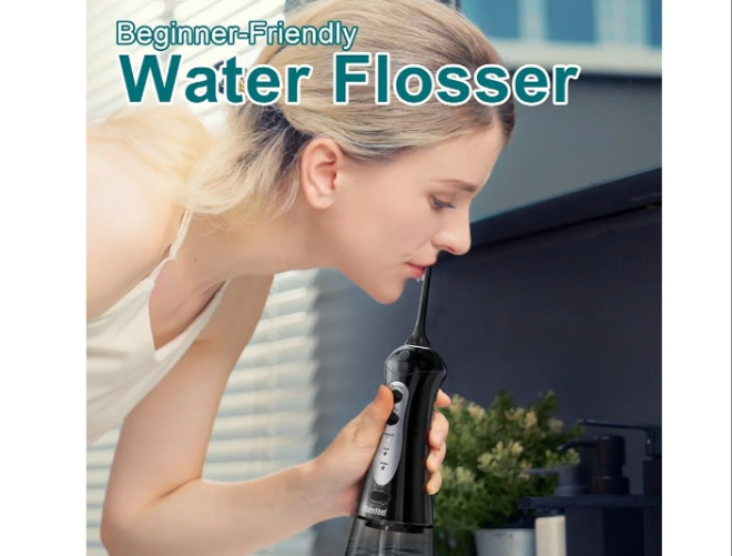 Water Dental Flosser Teeth Pick - Fast Charge Cordless Teeth Cleaner, 3 Modes Portable Oral Irrigator, IPX7 Waterproof Electric Water Dental Flosser for Tonsil Stone, 300ML Tank, Home Travel